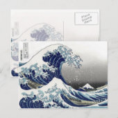 PixPix, Great Wave, Hokusai, 飾 の 神 Dezines 北 Dezin Briefkaart (Voorkant / Achterkant)