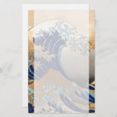 PixPix, Great Wave, Hokusai, 飾 の 神 Dezines 北 Dezin Briefpapier (Voorkant / Achterkant)