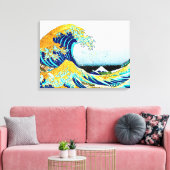 PixPix, Great Wave, Hokusai, 飾 の 神 Dezines 北 Dezin Canvas Afdruk (Insitu (Woonkamer))