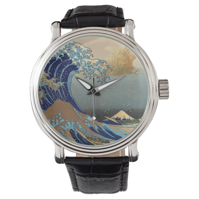 PixPix, Great Wave, Hokusai, 飾 の 神 Dezines 北 Dezin Horloge (Voorkant)