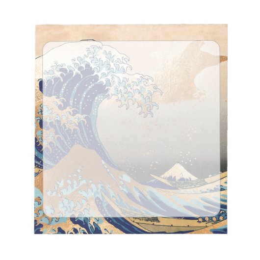 PixPix, Great Wave, Hokusai, 飾 の 神 Dezines 北 Dezin Notitieblok (Voorkant)