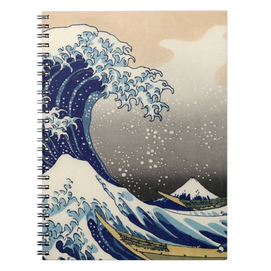 PixPix, Great Wave, Hokusai, 飾 の 神 Dezines 北 Dezin Notitieboek (Voorkant)