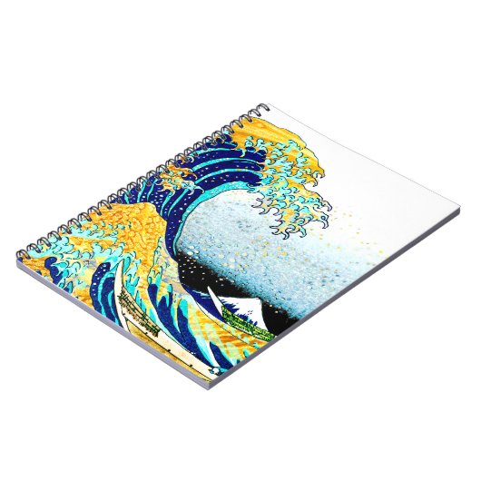 PixPix, Great Wave, Hokusai, 飾 の 神 Dezines 北 Dezin Notitieboek (Linkerzijde)