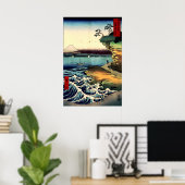 PixPix, Great Wave, Hokusai, 飾 の 神 Dezines 北 Dezin Poster (Thuiskantoor)