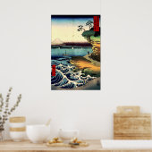 PixPix, Great Wave, Hokusai, 飾 の 神 Dezines 北 Dezin Poster (Keuken)