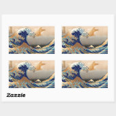 PixPix, Great Wave, Hokusai, 飾 の 神 Dezines 北 Dezin Rechthoekige Sticker (Vel)