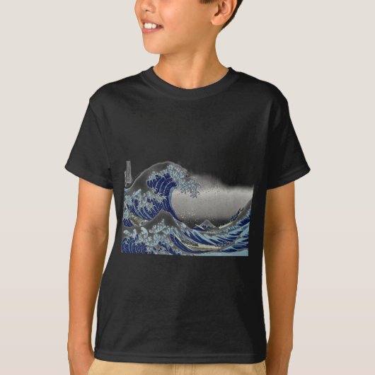 PixPix, Great Wave, Hokusai, 飾 の 神 Dezines 北 Dezin T-shirt (Voorkant)