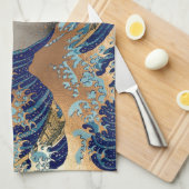 PixPix, Great Wave, Hokusai, 飾 の 神 Dezines 北 Dezin Theedoek (Quarter Fold)