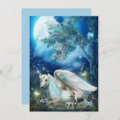 Pixy Fairy met Unicorn Fantasy Blank Kaart (Voorkant / Achterkant)