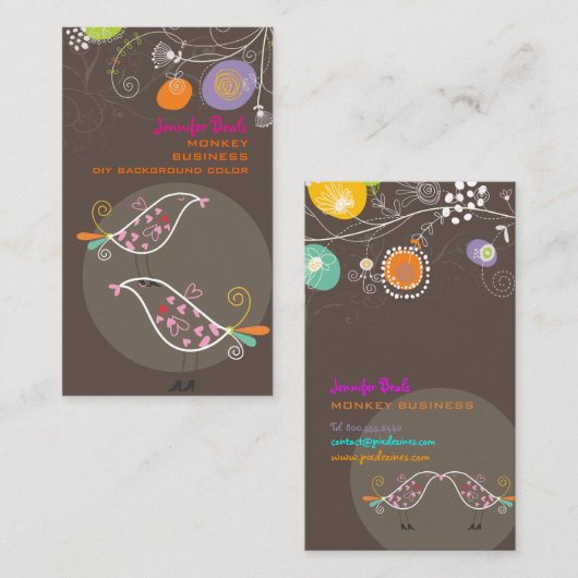 PixZines-kleuter-vogels/dij-kleur-♥-♥ Visitekaartje (Voorkant / Achterkant)