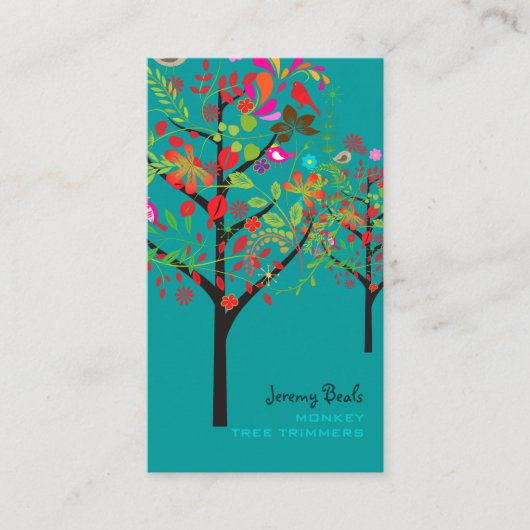 PixZines RETRO TREE TRIMMER ♥/DIY Visitekaartje (Voorkant)