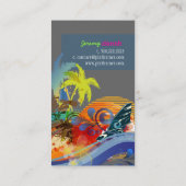 PixZines surfers, Hawaii Dezines ♥ bij zonsonderg Visitekaartje (Achterkant)