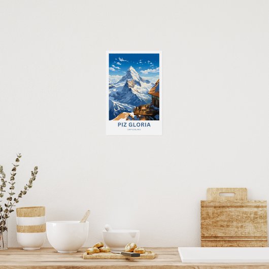 Piz Gloria Zwitserland Reisprint Poster (Keuken)