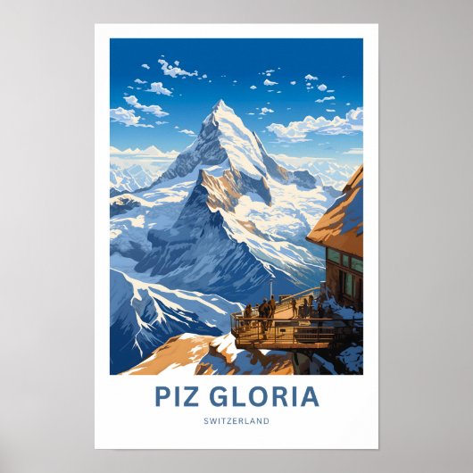 Piz Gloria Zwitserland Reisprint Poster (Voorkant)