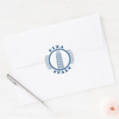 PIZA ITALIË BLAUW RONDE STICKER (Envelop)