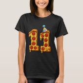Pizza 11e verjaardag 11 jaar oud feest Pet Bday Bo T-shirt (Voorkant)