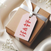 Pizza 1e hand geschreven getrokken plakje leuke ve cadeaulabel