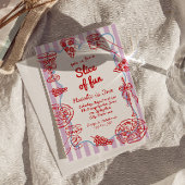 Pizza 1e hand geschreven getrokken plakje leuke ve kaart