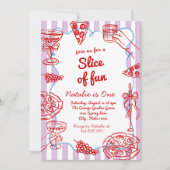 Pizza 1e hand geschreven getrokken plakje leuke ve kaart (Voorkant)