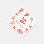 Pizza 1e hand geschreven getrokken plakje leuke ve servet (Hoek)