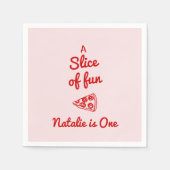 Pizza 1e hand geschreven getrokken plakje leuke ve servet (Voorkant)