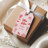 Pizza 1e hand getrokken plak van leuke verjaardags cadeaulabel