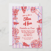 Pizza 1e hand getrokken plak van leuke verjaardags kaart (Voorkant)