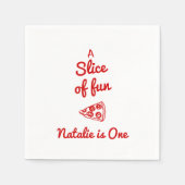 Pizza 1e hand getrokken plak van leuke verjaardags servet (Voorkant)