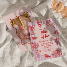 Pizza 1e hand getrokken plakje leuke foto verjaard kaart