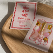 Pizza 1e hand getrokken plakje leuke foto verjaard kaart