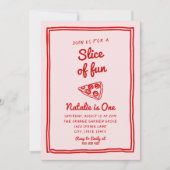 Pizza 1e hand getrokken plakje leuke foto verjaard kaart (Voorkant)