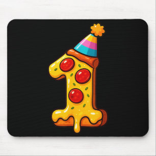 Pizza 1e verjaardag 1 jaar oude feesthoed verjaard muismat