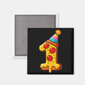 Pizza 1st Birthday 1year Old Party Hat Bday Boys G Magneet (Voorkant / Achterkant)