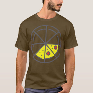 Pizza 3 Slices Cheese Pepperoni Funny Geometric Fo T-shirt