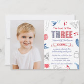 Pizza 3rd Birthday Italiaanse Amerikaanse foto Kaart (Voorkant)