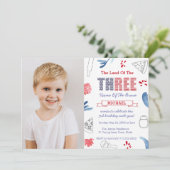 Pizza 3rd Birthday Italiaanse Amerikaanse foto Kaart (Staand voorkant)