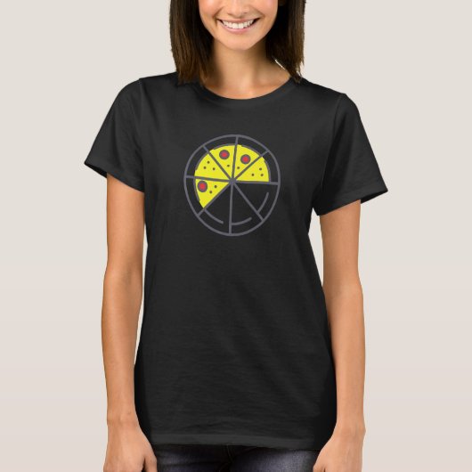 Pizza 5 Slices Cheese Pepperoni Funny Geometric Fo T-shirt (Voorkant)