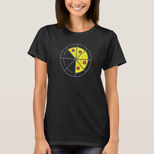Pizza 5 Slices Cheese Pepperoni Funny Geometric Fo T-shirt (Voorkant)