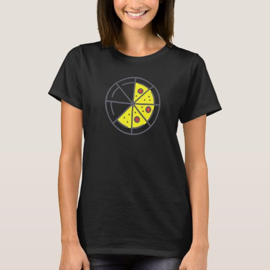 Pizza 5 Slices Cheese Pepperoni Funny Geometric Fo T-shirt (Voorkant)