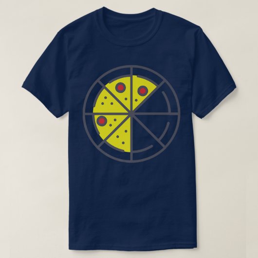 Pizza 5 Slices Cheese Pepperoni Funny Geometric Fo T-shirt (Design voorkant)