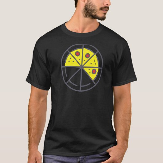 Pizza 5 Slices Cheese Pepperoni Funny Geometric Fo T-shirt (Voorkant)