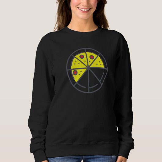 Pizza 5 Slices Cheese Pepperoni Funny Geometric Fo Trui (Voorkant)