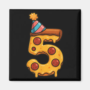 Pizza 5e Verjaardag 5 Jaar Oude Partij Pet Bday Bo Magneet