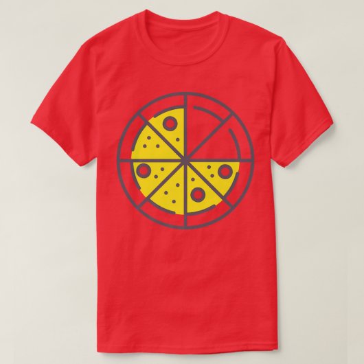 Pizza 6 Slices Cheese Pepperoni Funny Geometric Fo T-shirt (Design voorkant)