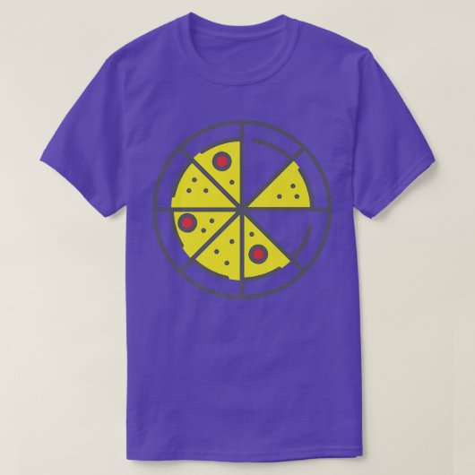 Pizza 6 Slices Cheese Pepperoni Funny Geometric Fo T-shirt (Design voorkant)