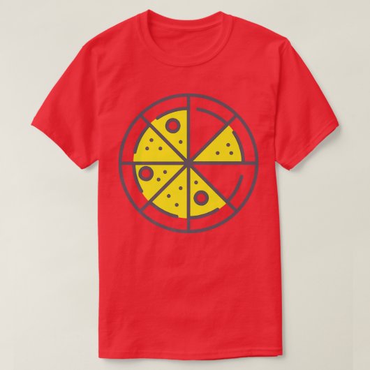 Pizza 6 Slices Cheese Pepperoni Funny Geometric Fo T-shirt (Design voorkant)