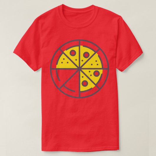 Pizza 6 Slices Cheese Pepperoni Funny Geometric Fo T-shirt (Design voorkant)