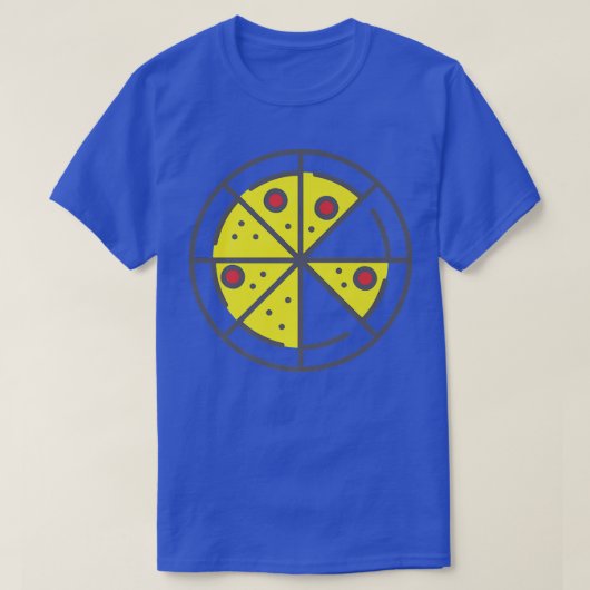 Pizza 6 Slices Cheese Pepperoni Funny Geometric Fo T-shirt (Design voorkant)