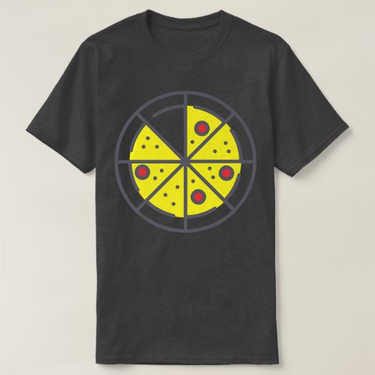 Pizza 7 Slices Cheese Pepperoni Funny Geometric Fo T-shirt (Design voorkant)