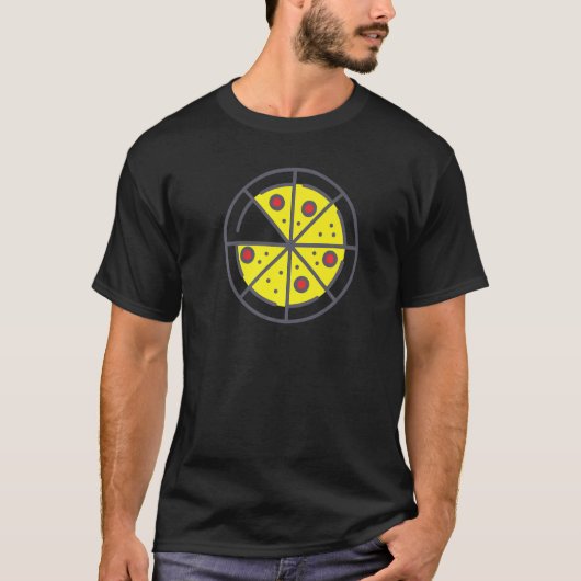 Pizza 7 Slices Cheese Pepperoni Funny Geometric Fo T-shirt (Voorkant)